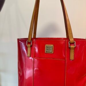 Dooney & Bourke Red Patent Leather Tote Bag